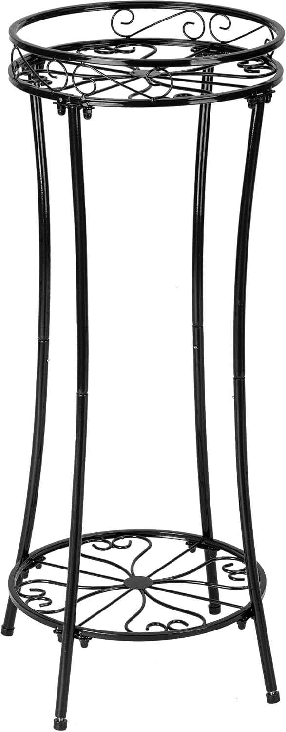 Plant Stand Indoor Outdoor 2 Tier 29" Tall Metal Heavy Duty Rustproof 