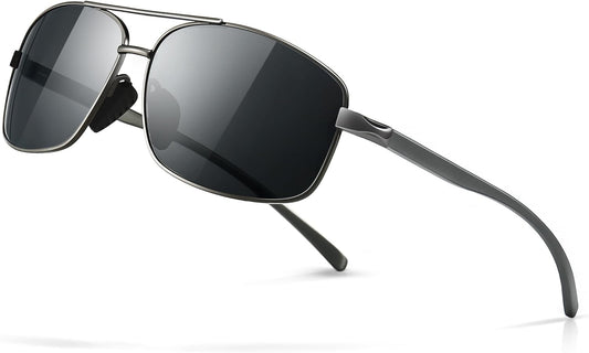 SUNGAIT Ultra Lightweight Rectangular Polarized Sunglasses Men UV400 P