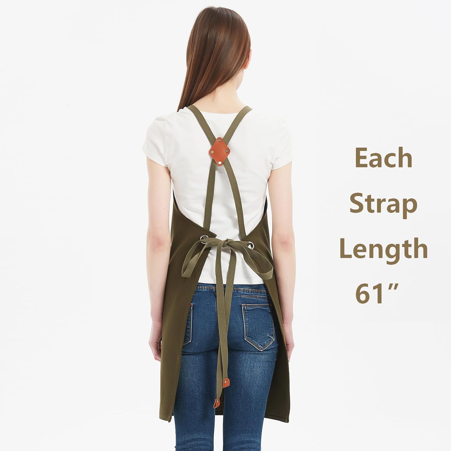 AFUN Chef Aprons for Women Men with Oversized Pockets, 12-Ounce Cotton