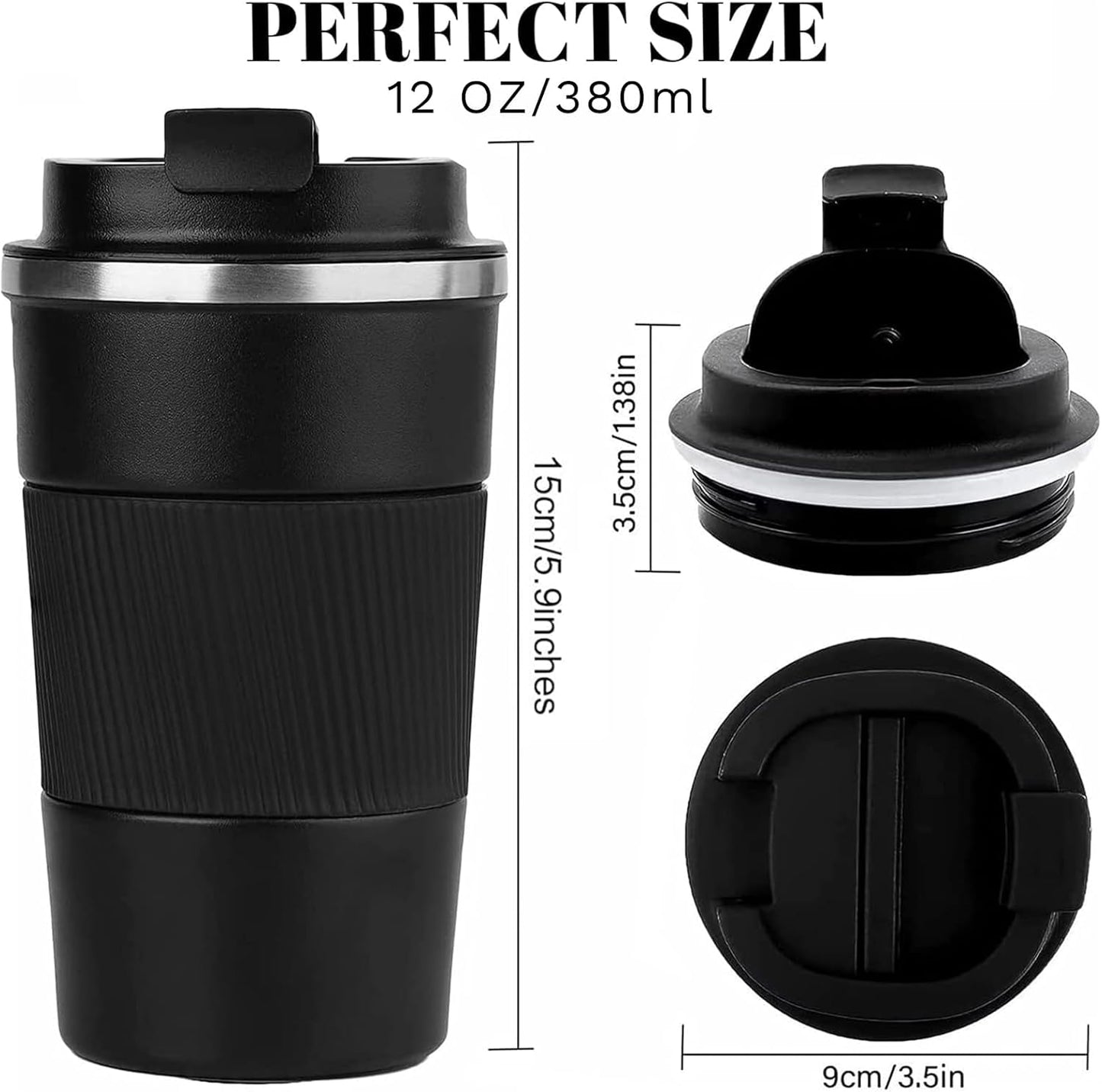 YINBAOGE Insulated Travel Coffee Mug, Spill & Leak Proof, Portable To 