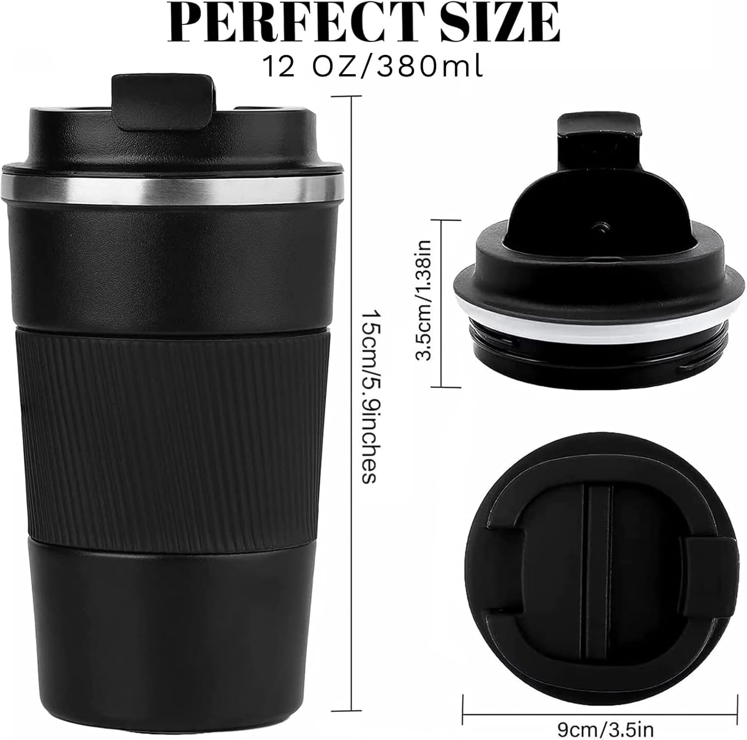 YINBAOGE Insulated Travel Coffee Mug, Spill & Leak Proof, Portable To 