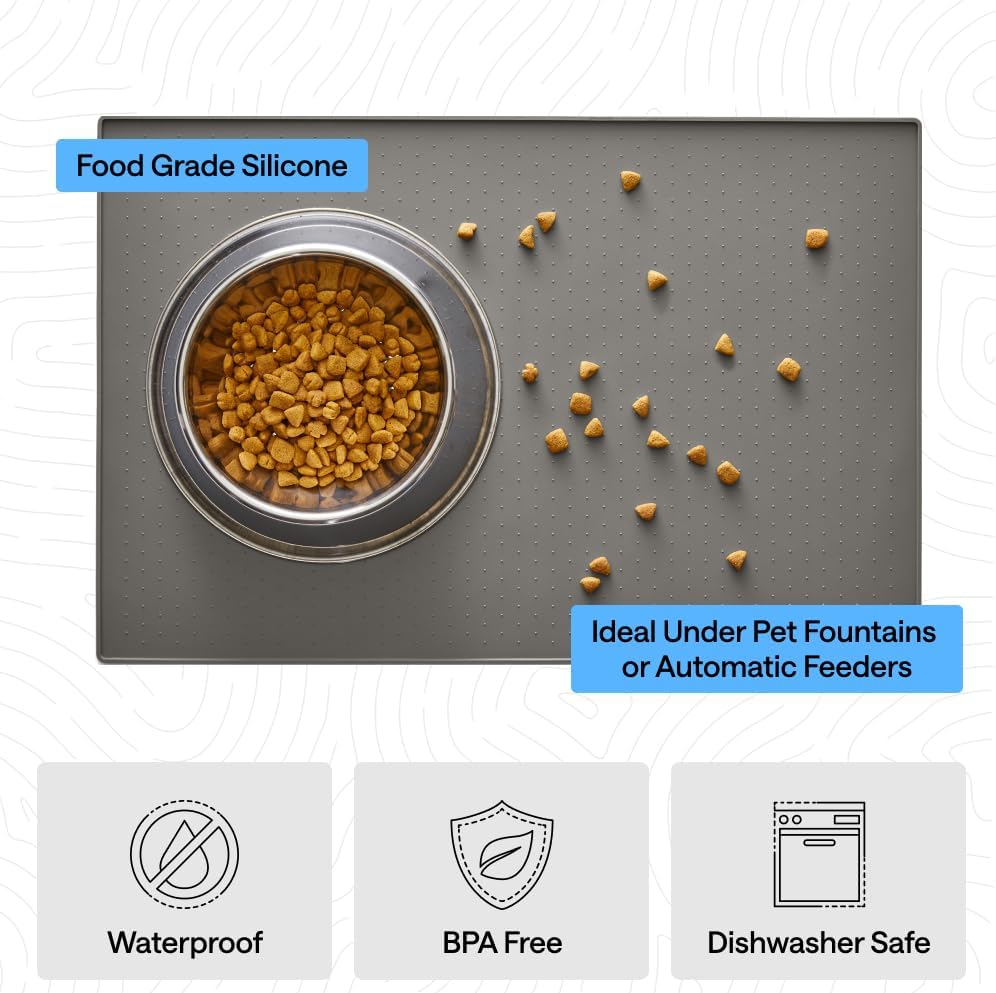 GORILLA GRIP 100% Waterproof Raised Edge BPA Free Silicone Pet Feeding