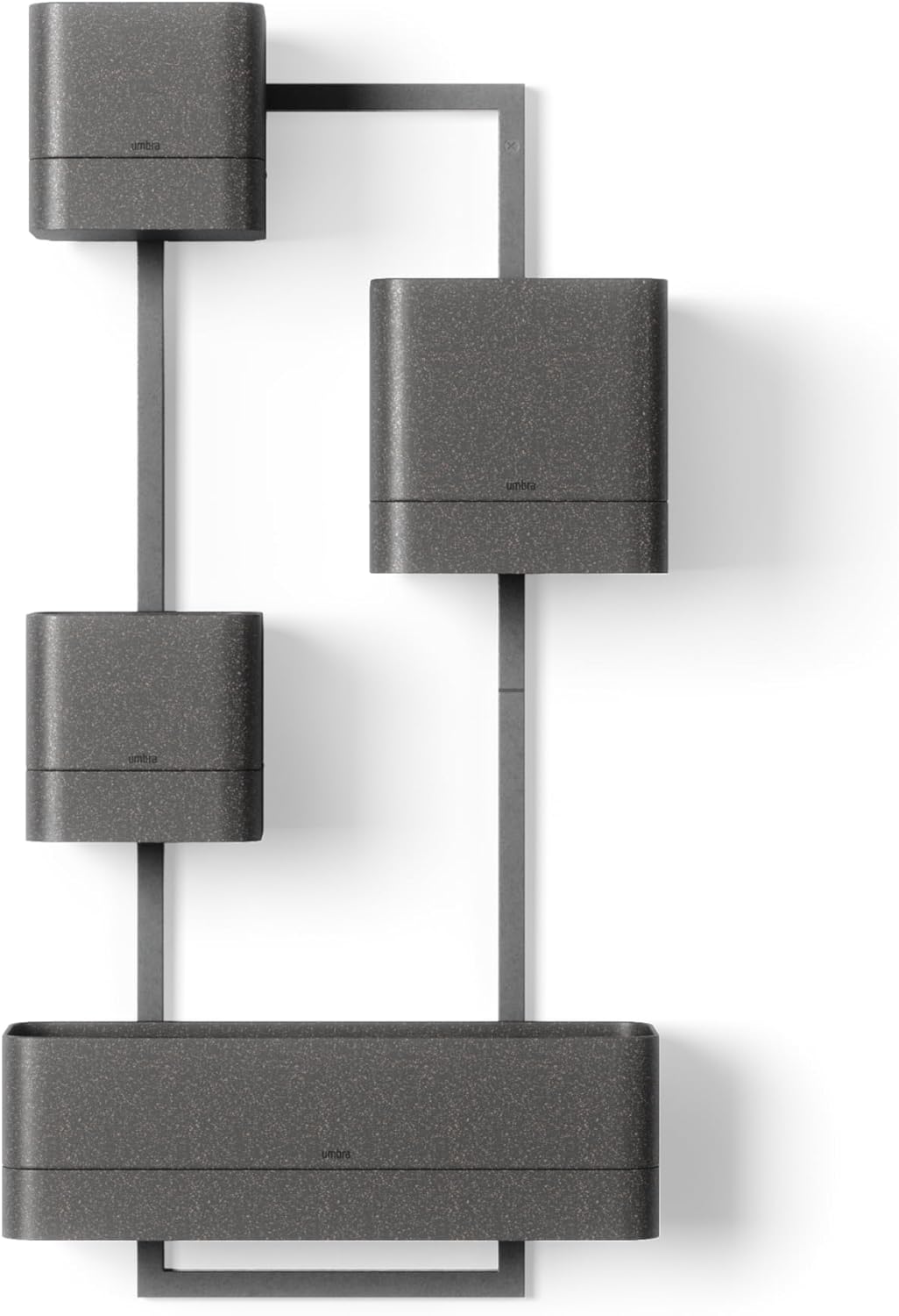 Umbra Cubiko Wall Planter with 4 Lightweight and Durable Pots (Black)