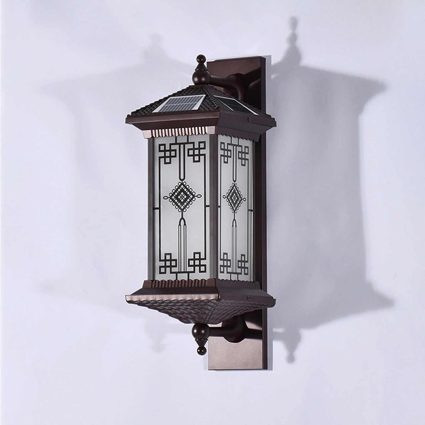 Vintage Solar LED Outdoor Wall Lantern Sconce, Traditional Exterior Light Fixture with Die-cast Aluminum & Frosted Glass, Waterproof Lamp Dusk to Dawn Sensor for Garden Porch Cottage