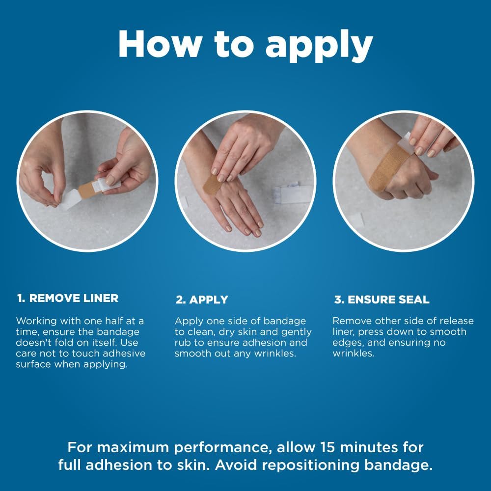 Amazon Basic Care Flexible Fabric Adhesive Bandages, First Aid for Wou