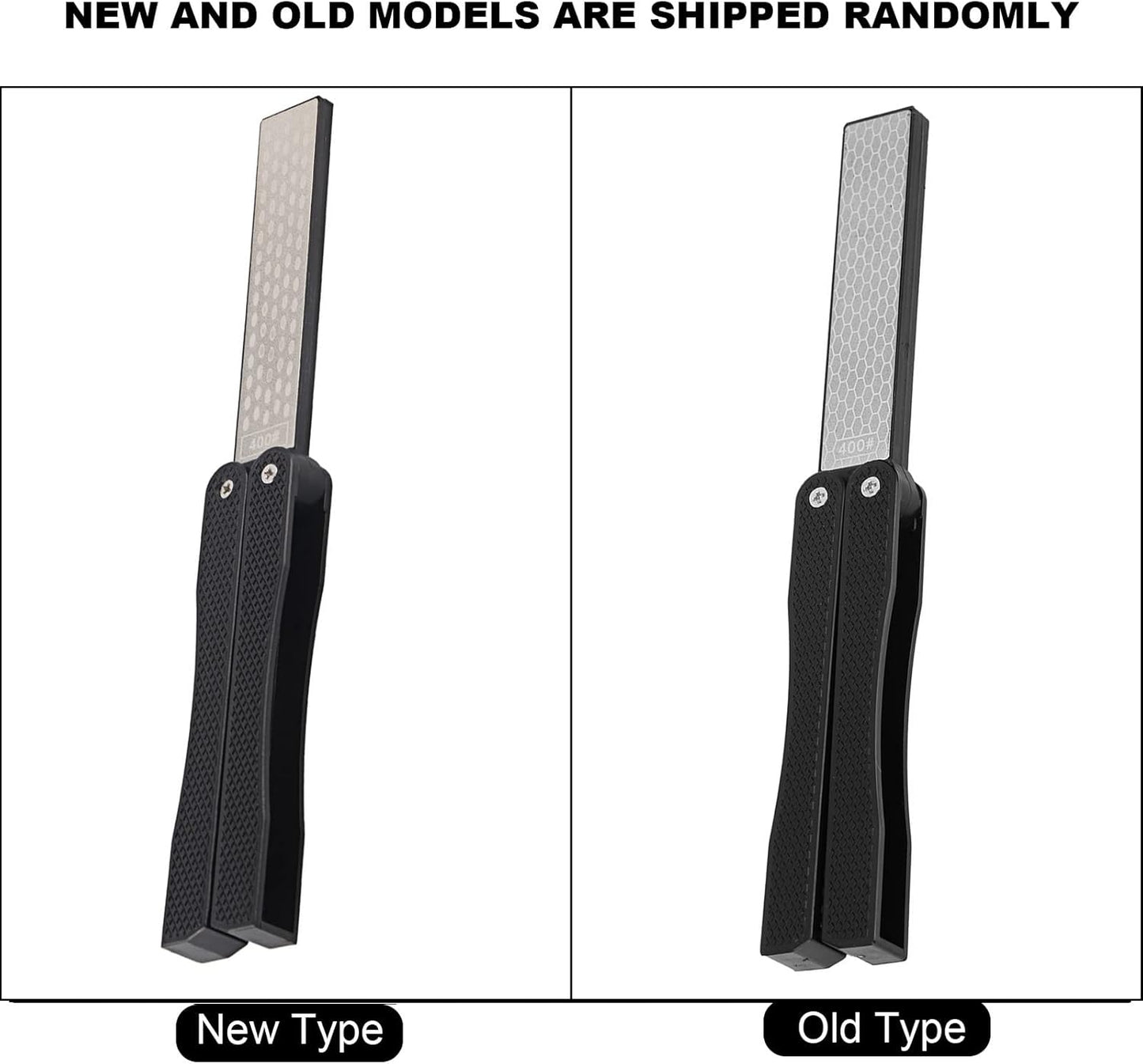 Double Sided Sharpener, Garden Tool Sharpener Knife Sharpener Folding Pocket Knife Sharpener Portable Sharpening Stone for Scissor Pruners Loppers(New black)