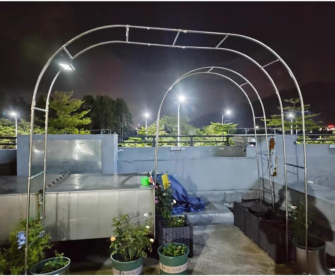 Heavy Duty Stainless Steel Garden Arbor Archway for Climbing Roses & Plants, Outdoor Trellis Pergola Support, Durable 3x2.4m (9.8x7.9ft) Garden Feature