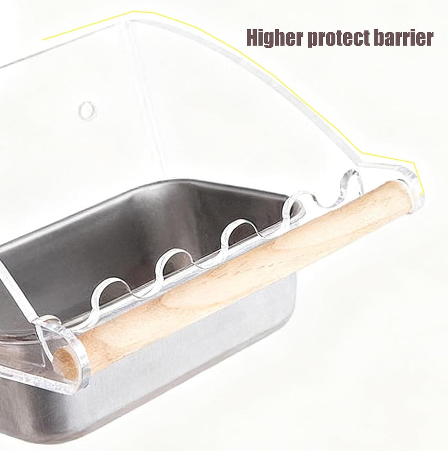 No Mess Bird Cage Feeder with Perch, No Spill Design Hanging Bird Feeders for Small Medium Birds, Easy to Clean Metal Seed Container with Secure Hooks for Indoor Cages Feeding
