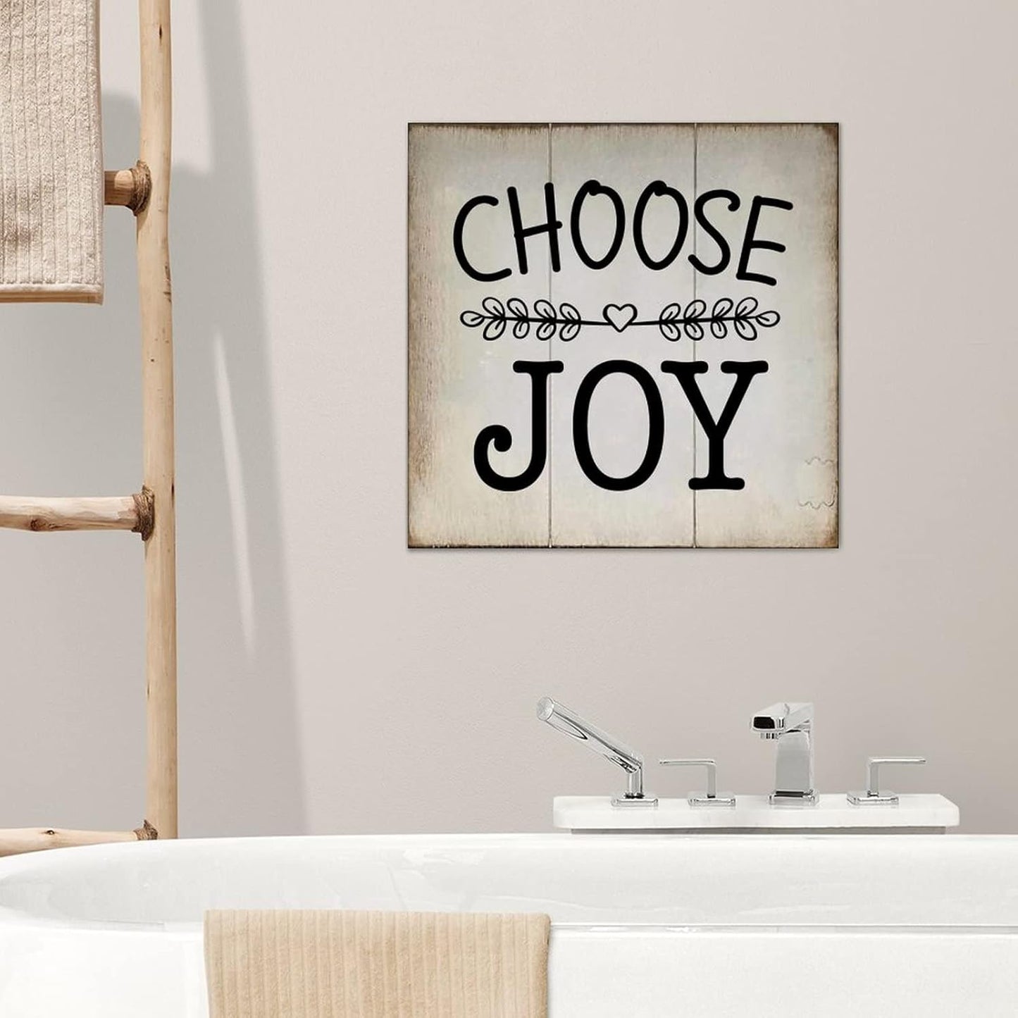 LITTLEGROVE SEEDS Vintage Bible Verse Wood Sign with Inspirational Quotes Choose Joy Sign Farmhouse Wall Art Rustic Wall Decor for Home Man Cave Door Porch Garden Party 12x12in