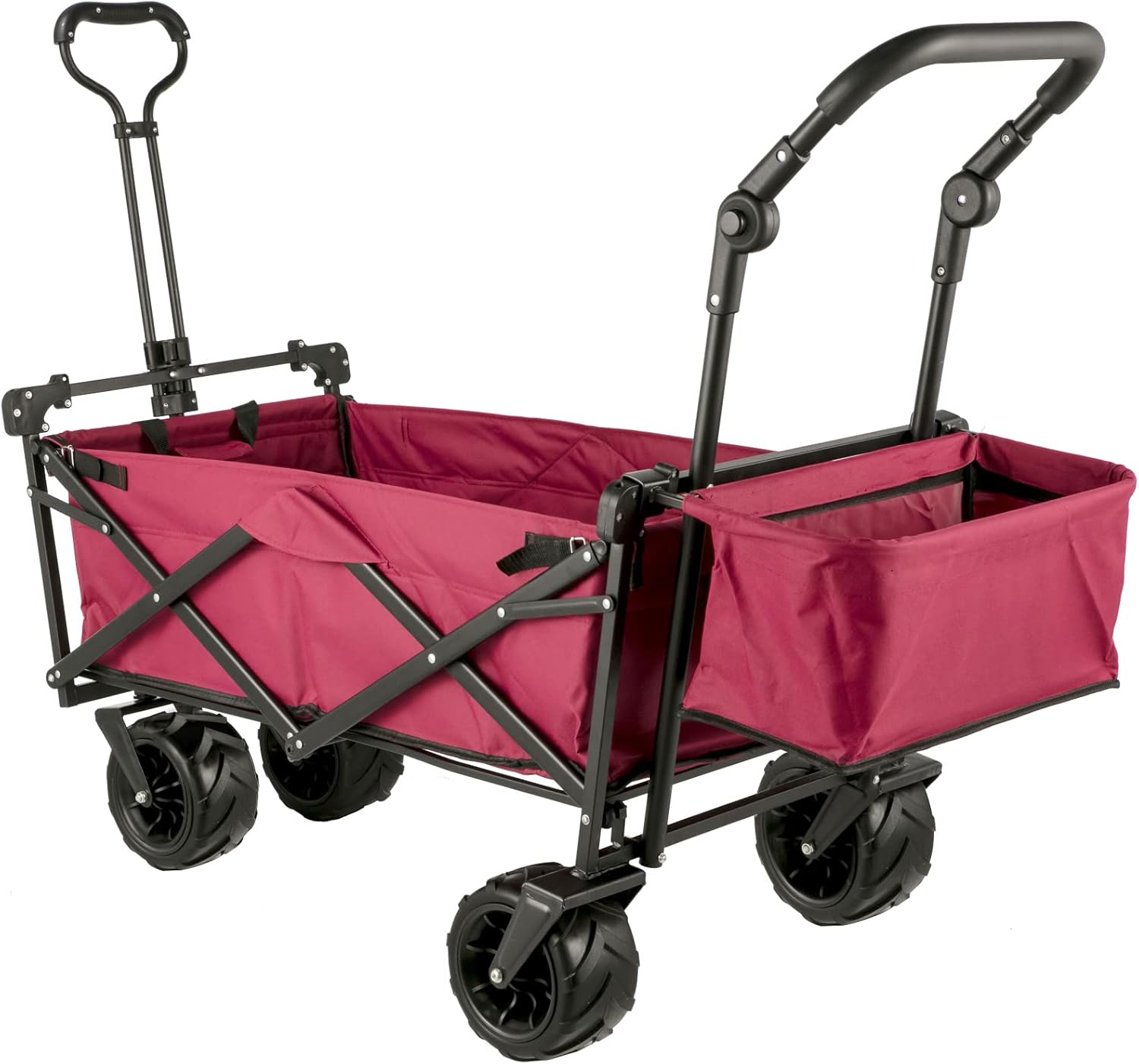 Happbuy Collapsible Wagon with Removable Canopy, 220lbs Heavy Duty Fol