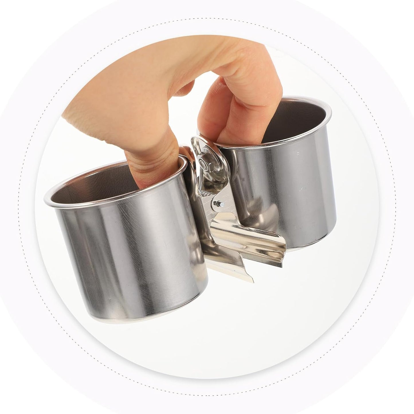 PRETYZOOM 2pcs Stainless Steel Bird Feeder Cups with Clip Holder Small and Medium Parrot Food Bowls for Bird Cage Feeding Sturdy Cage Food Holders for Parrots