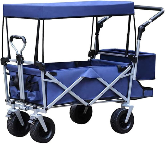 Handcart, Foldable Trolley, Outdoor Cart with Adjustable Telescoping B