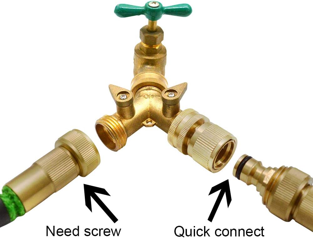 HQMPC Garden Hose Quick Connect Solid Brass Quick Connector Garden Hos