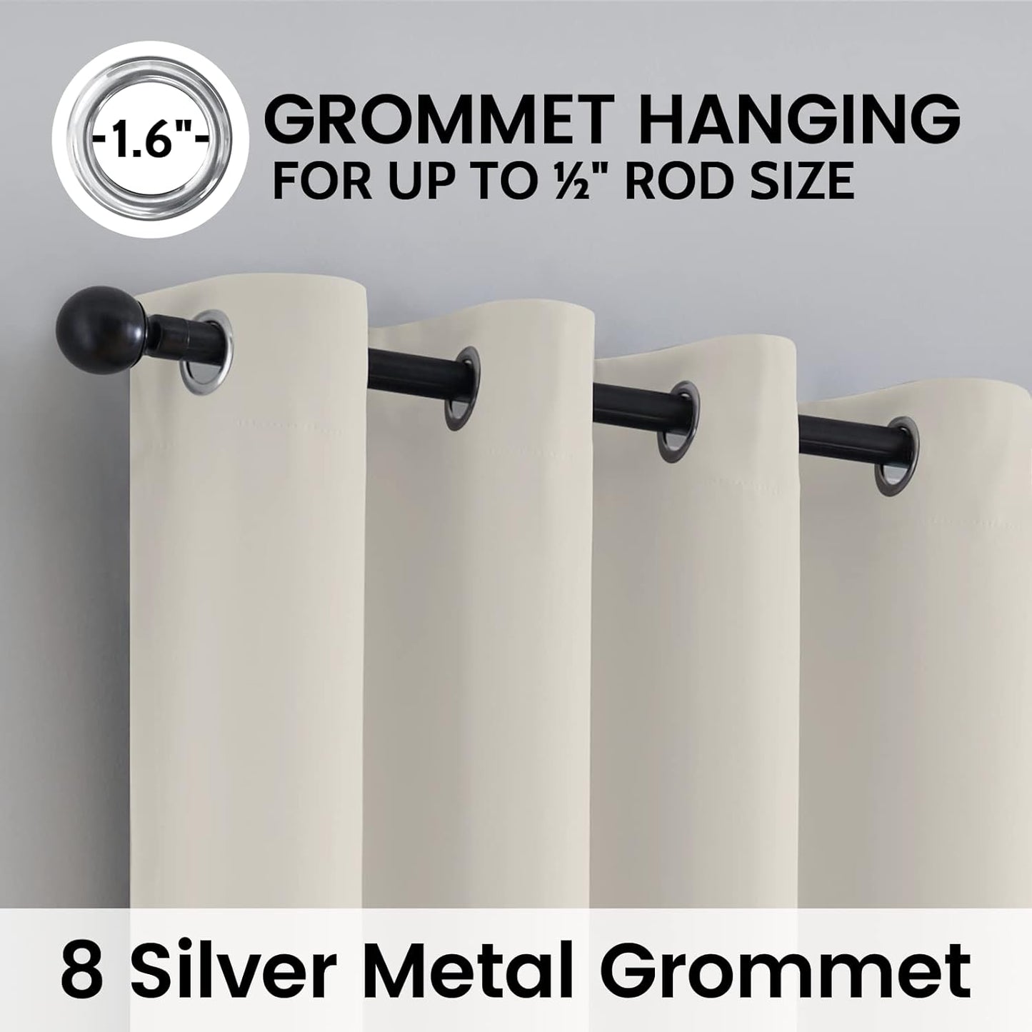 SimpleHome 100% Blackout Curtains for Bedroom,Thermal Insulated Gromme