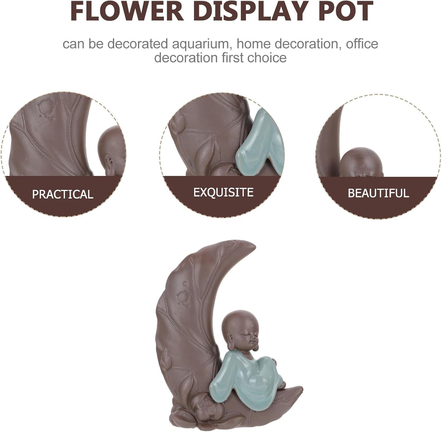 Ceramic Hydroponic Vase for Desktop Floral Arrangement, Fish Tank Deco