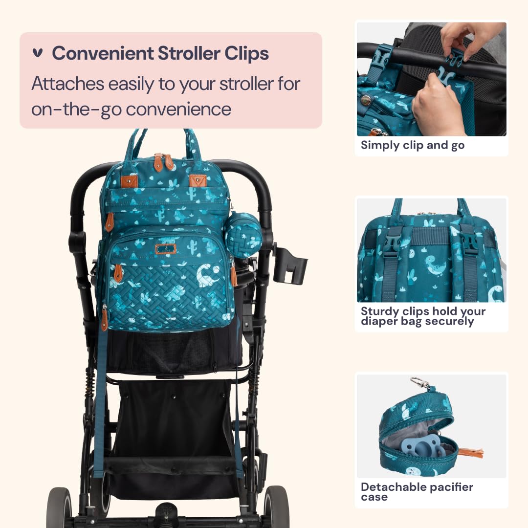 BabbleRoo Diaper Bag Backpack - Baby Essentials Travel Tote - Multi Fu