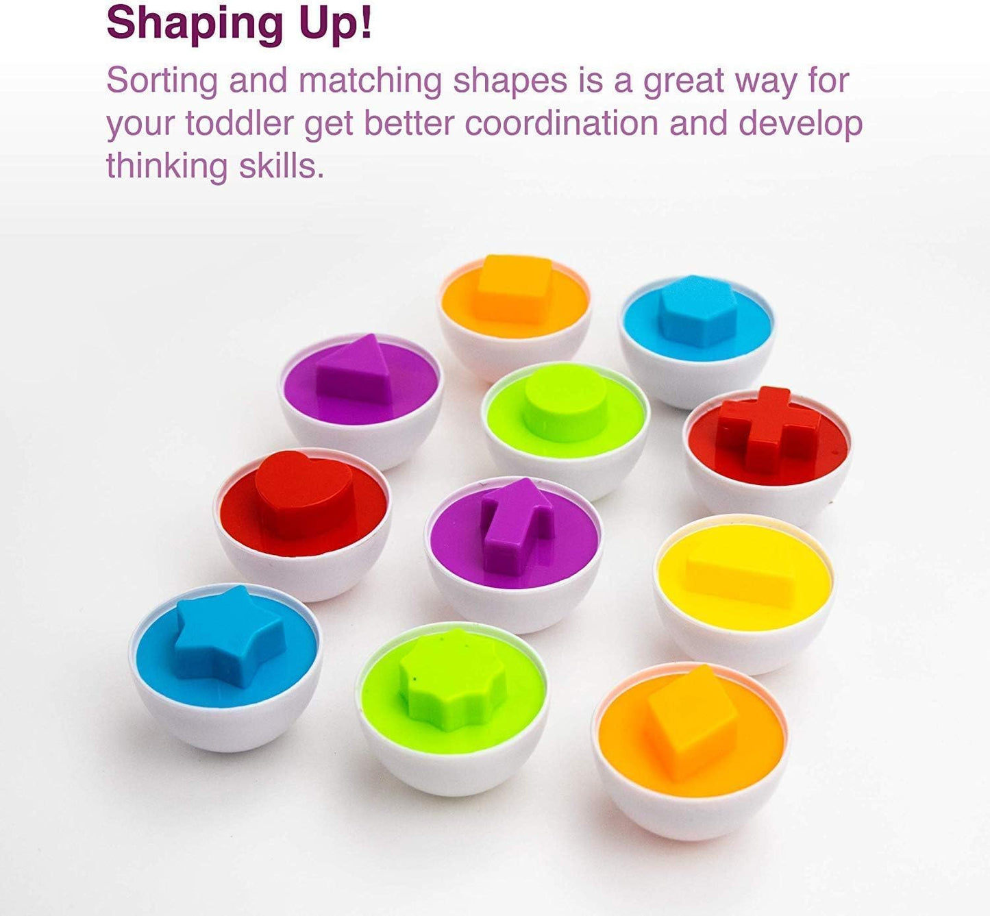 Toddler Toys - Color Matching Egg Set - Educational Color, Shapes and 