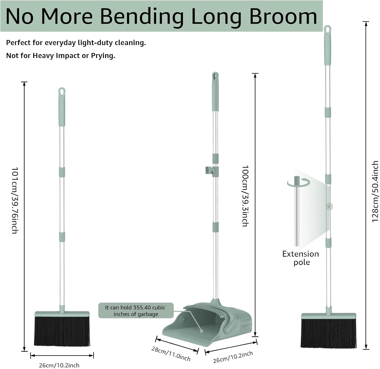 Broom and Dustpan Set – Heavy-Duty Broom and Dustpan for Home Cleaning