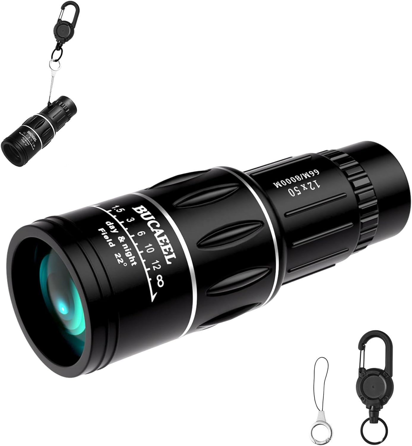 Monoculars for Adults High Powered,BAK4 Prism Monocular Scope with Large Eyepiece,Portable Telescopic Carabiner, Compact Handheld monoscope for Bird Watching,Hiking & Travel