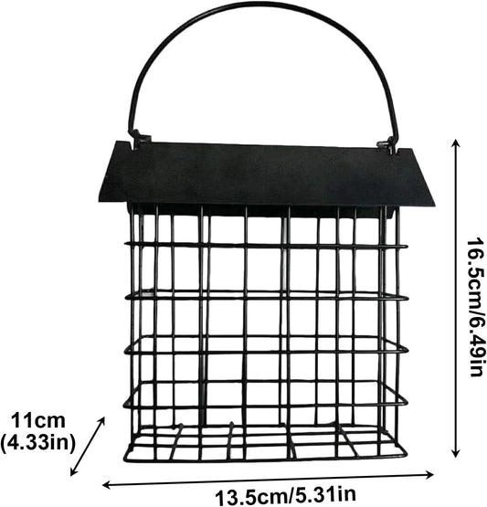 Squirrel Proof - Metal Bird Feeder for Outdoor Use | Weather Resistant Design with Protective Cage & Easy Filling for Watching, Feeding, and Viewing Birds in Garden, Backyard, Patio and Home