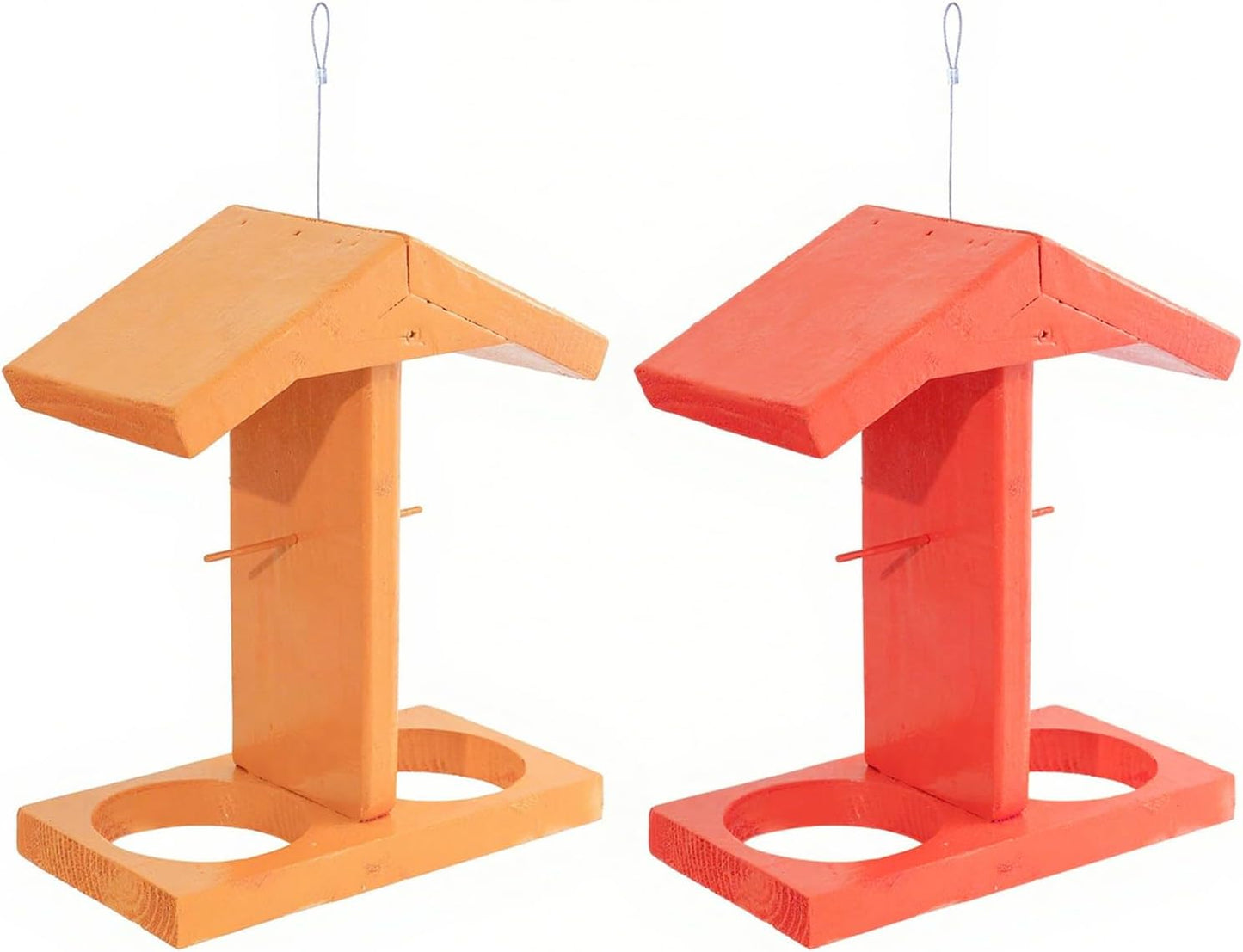 Outdoor Hanging Bird Feeders Two Removable Food Container Materials Wildlife Garden for Bird Watching Weatherproof Hanging Bird Feeders