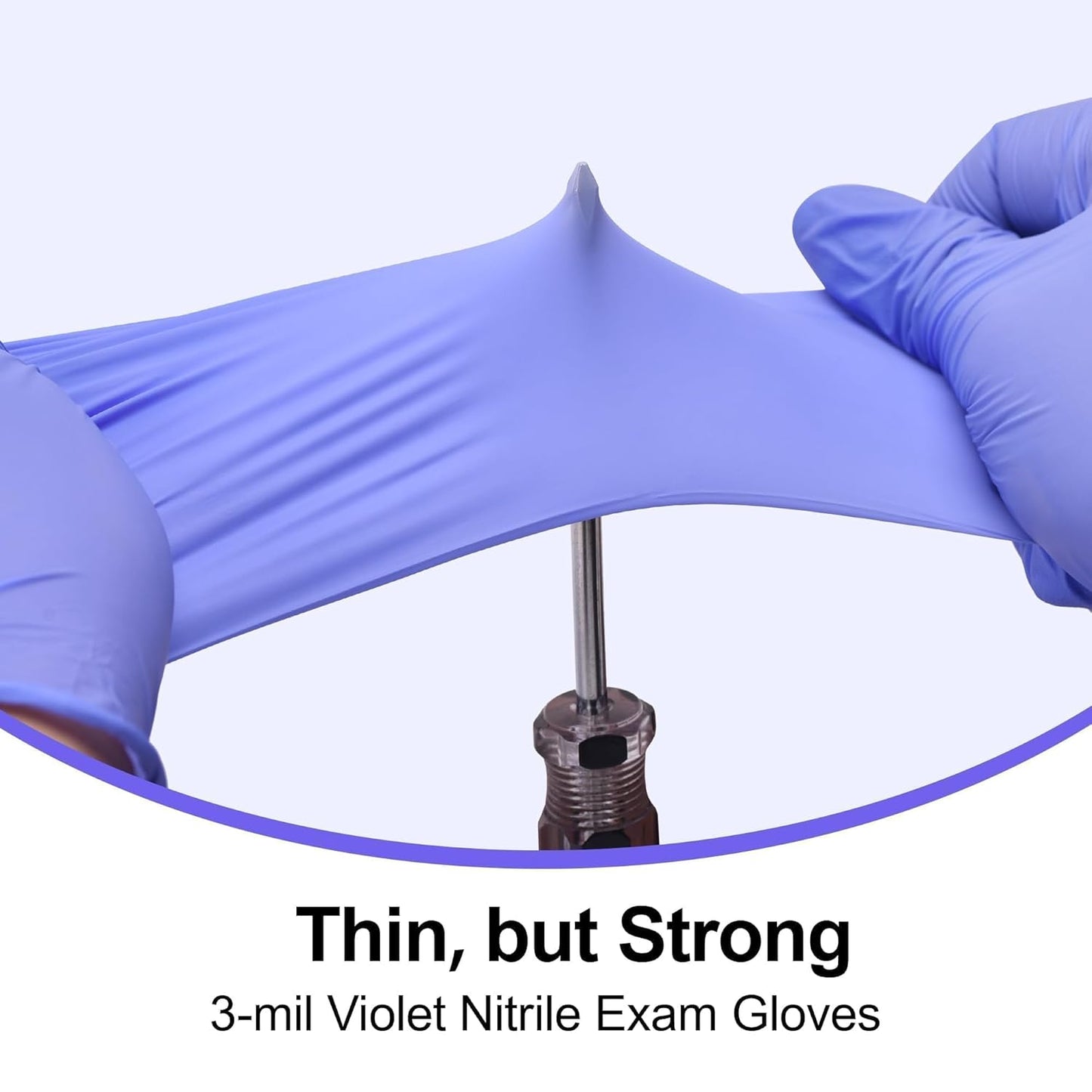 일회용 니트릴 검사 장갑, 3mm, 미디엄, 100개 박스, 바이올렛 니트릴 장갑, 일회용 라텍스 프리, 의료, 세척, 요리 및 미용사, 식품 안전, 파우더 프리, 퍼플