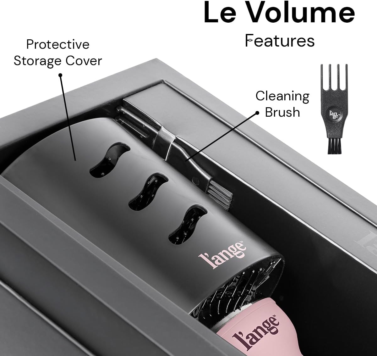 L'ANGE HAIR Le Volume 2-in-1 Titanium Blow Dryer Brush | Frizz Control