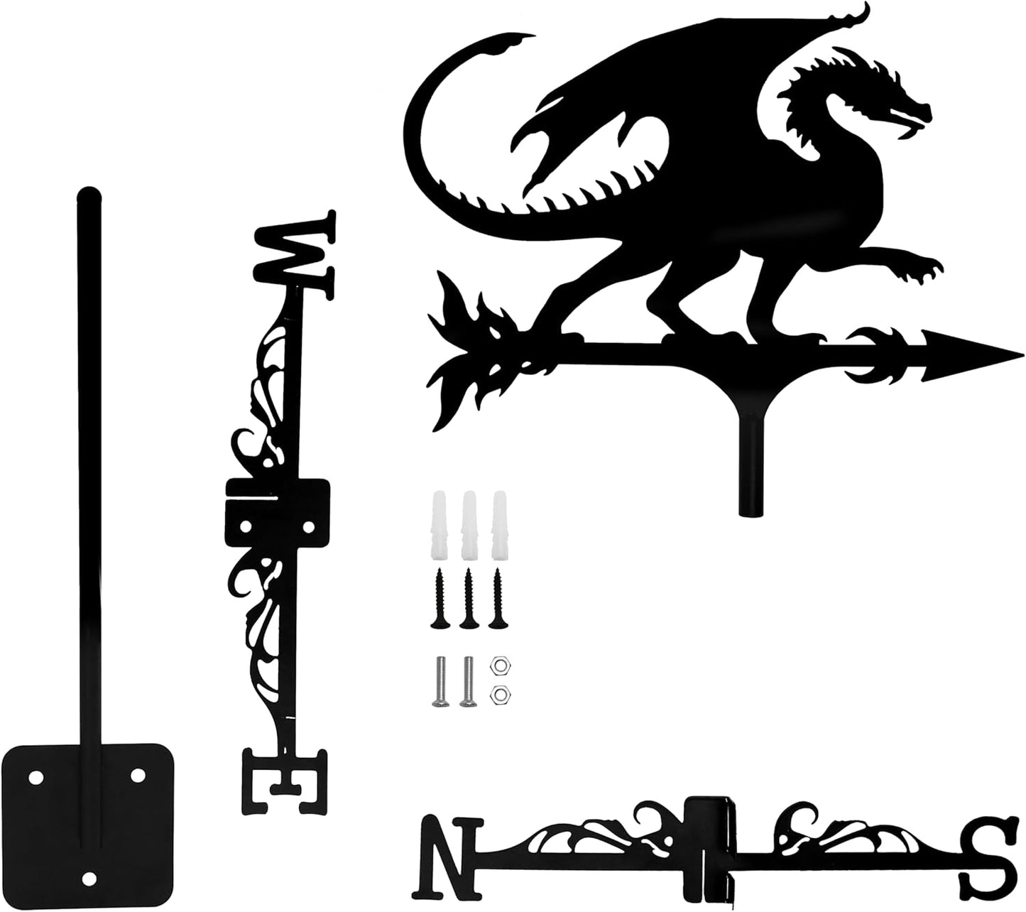 Dragon Wind Weathervanes for Roofs Mount, Mini Weather Vain Vein with 
