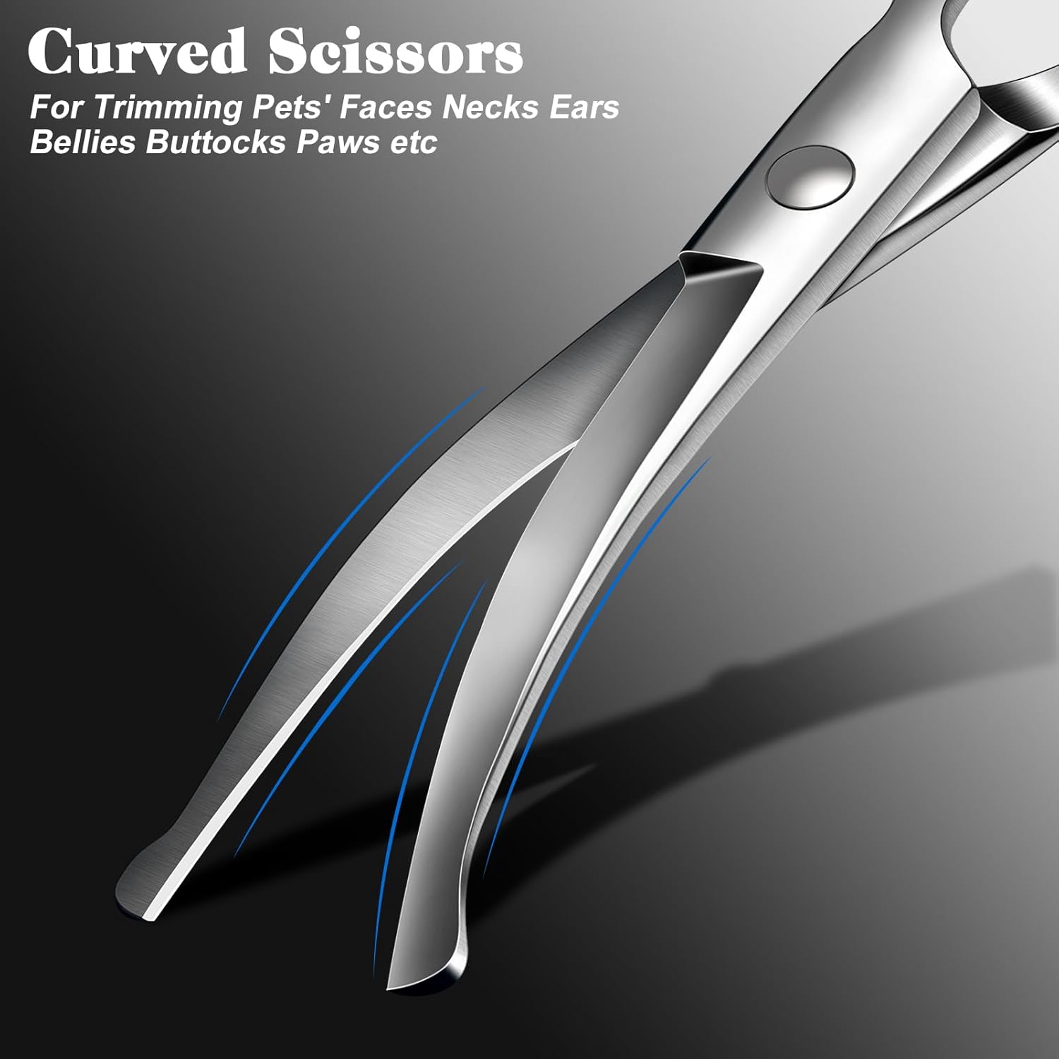 Professional 4 in 1 Dog & Cat Grooming Scissors Kit with Safety Round 