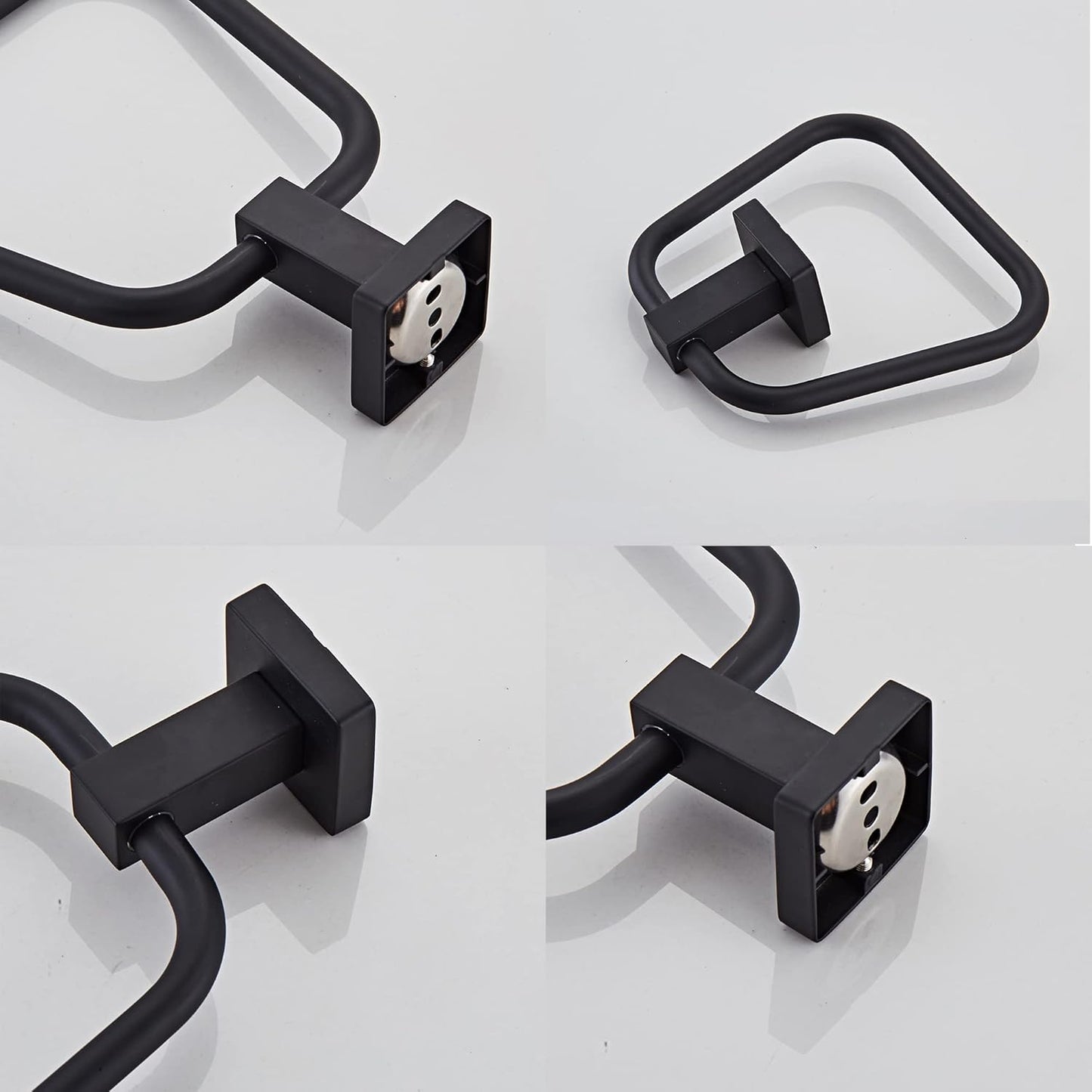 Matte Black Towel Ring for Bathroom, Kitchen Bath Towel Holder Hangers
