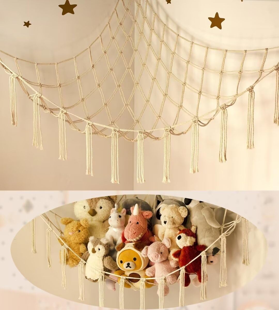 Stuffed Animal Storage Hammock or Net Corner - Large Toy Hammock Net f