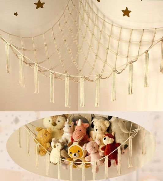 Stuffed Animal Storage Hammock or Net Corner - Large Toy Hammock Net f