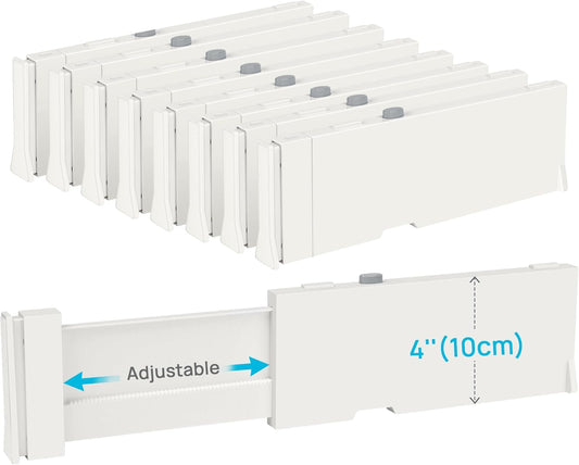 Vtopmart Drawer Dividers for Clothes 8 Pack, Adjustable 4" High Expand
