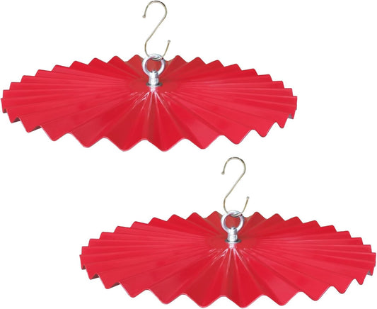 2 Pack 11.5" Bird Feeder Baffle, Metal Hanging Baffle Weather Guard fo