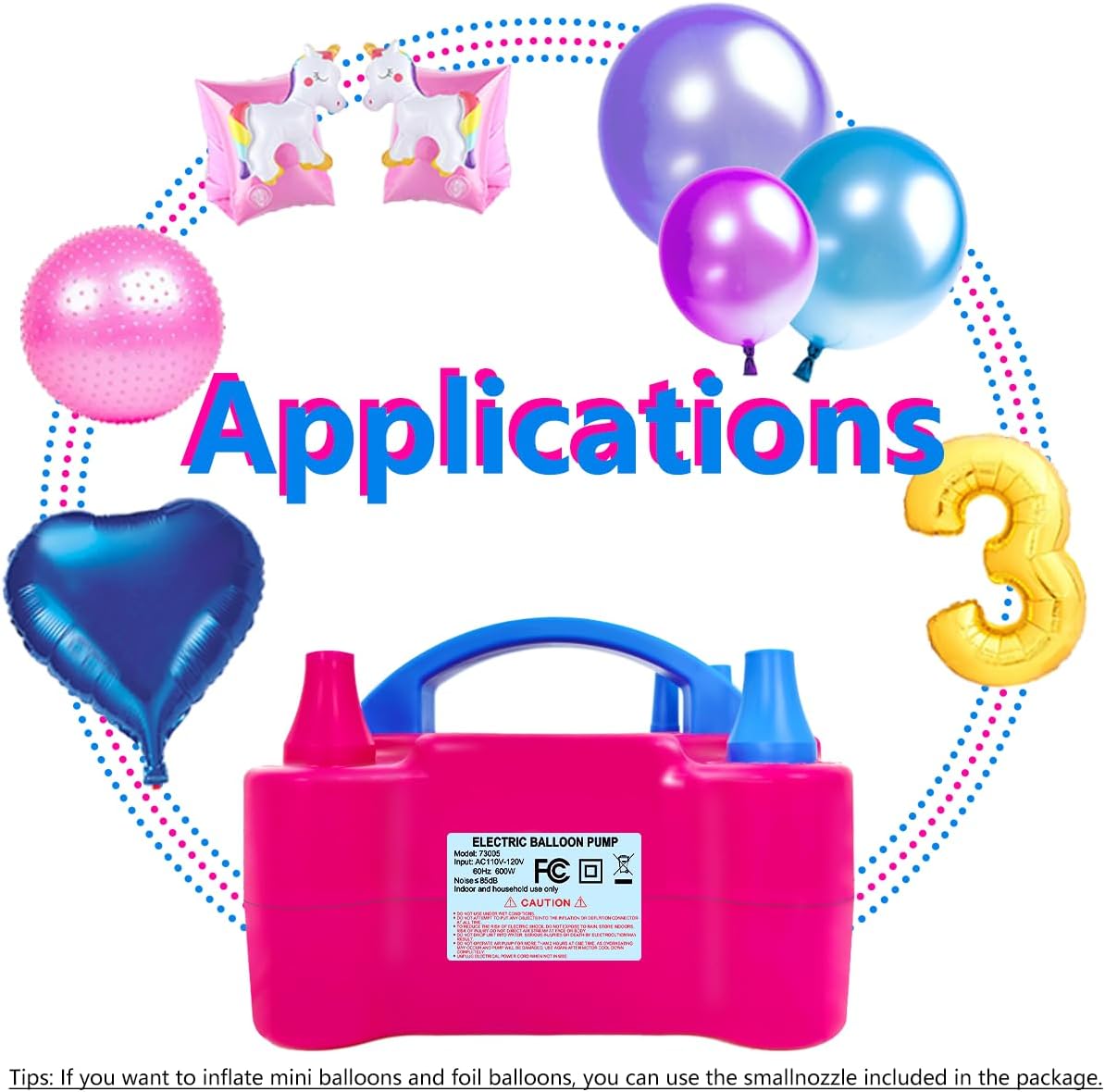 Electric Balloon Pump, Portable 2 Modes Balloon Blower Machine with 14 Balloon Arch Kits, Air Pump for Balloon, Balloon Inflator for Party Decoration