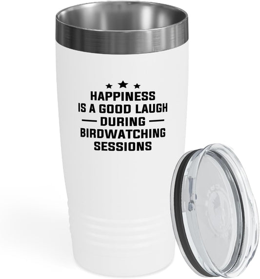 Hobby Tumbler 20oz White -Birdwatching Sessions - Bird Feeder Backyard