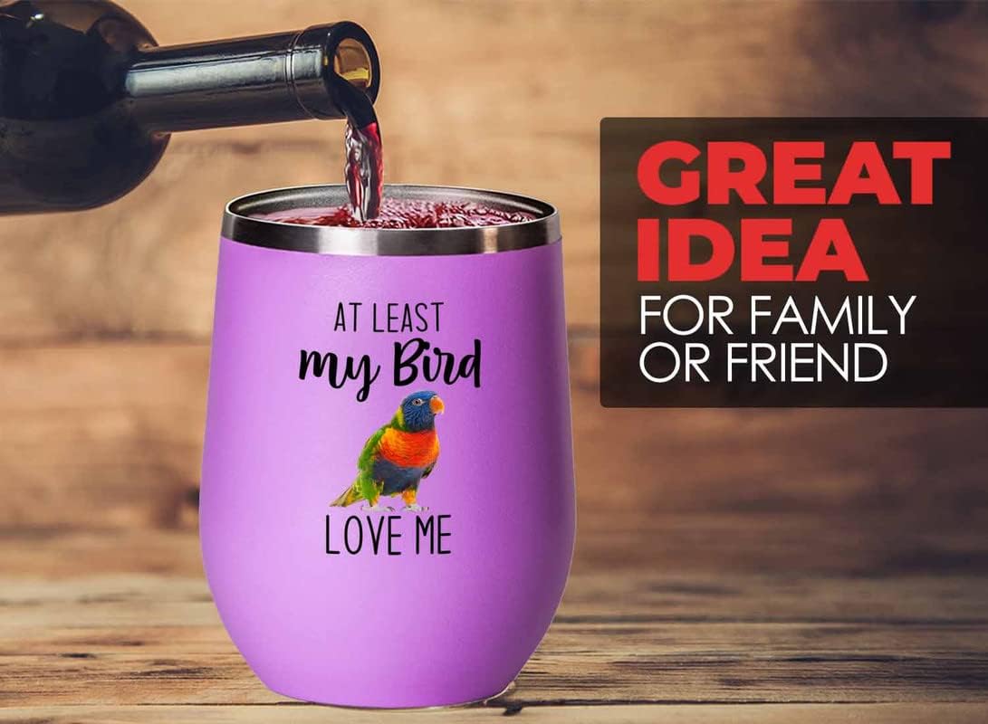 Bird Lover Pink Edition Wine Tumbler 12oz - Bird loves me - Hummingbir