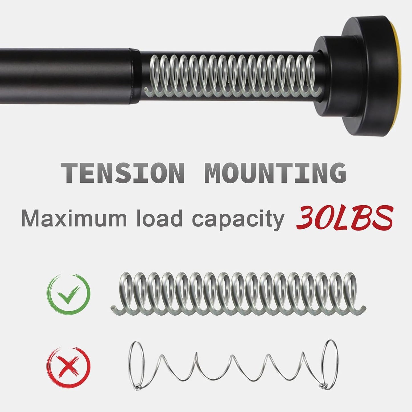 Shower Curtain Rod Adjustable 43-78 inch, 1"Diameter Spring Tension Cu