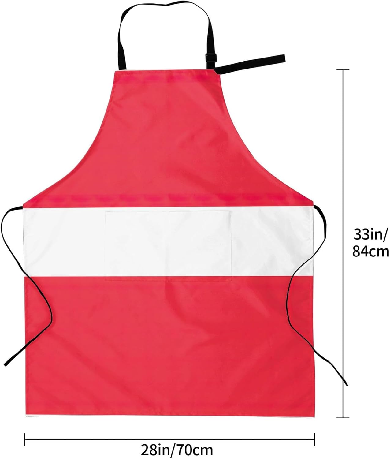 Austrian flag print Waterproof chef's apron with pocket apron for kitchen cooking baking barbecue and gardening
