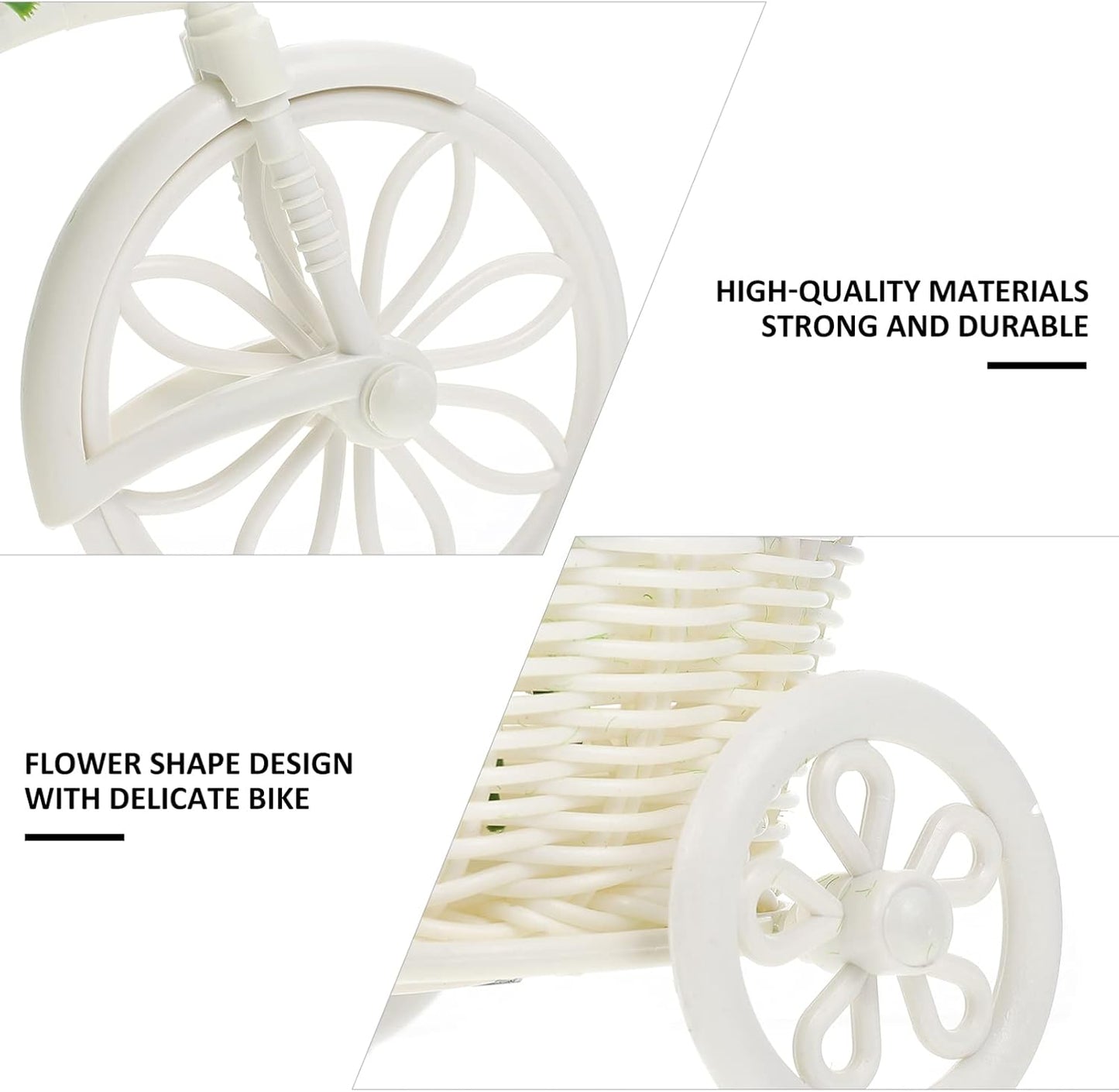 DOITOOL Summer Decorations for Home Indoor Bike Flower Holder Small Shelf Bracket Artificial Flower Arrangements Desktop Plant Stand Bike Display Rack