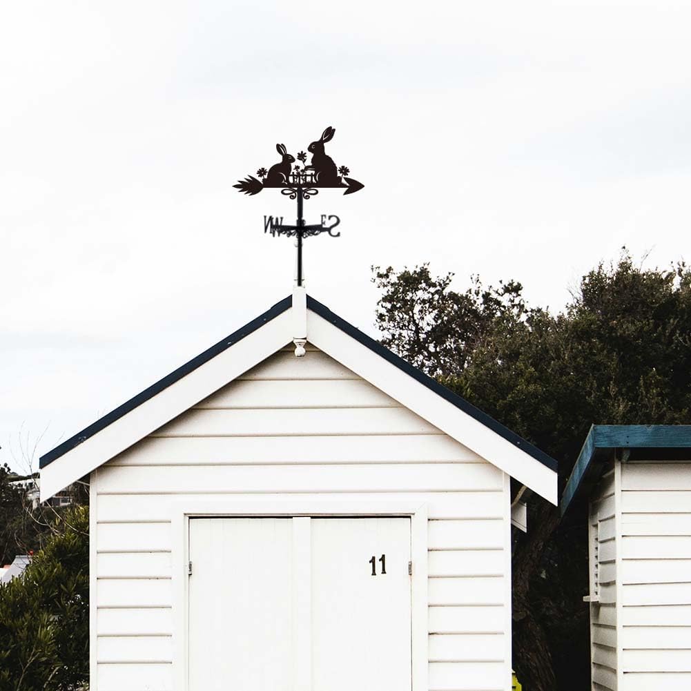 SUPERDANT Rabbit Weathervane Rabbit Weather Vane for Roof Mount Animal Metal Weathervane for Garden Wind Direction Indicators for Farmhouse Yard Outdoor Farm Barn Sheds Patio Decoration