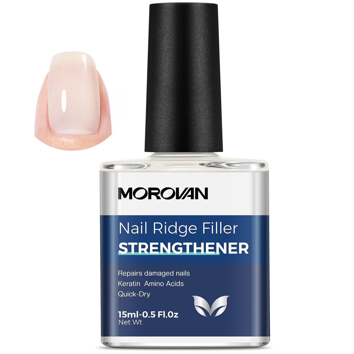 Morovan Nail Strengthener and Growth: Natural Keratin Repair Milky Whi