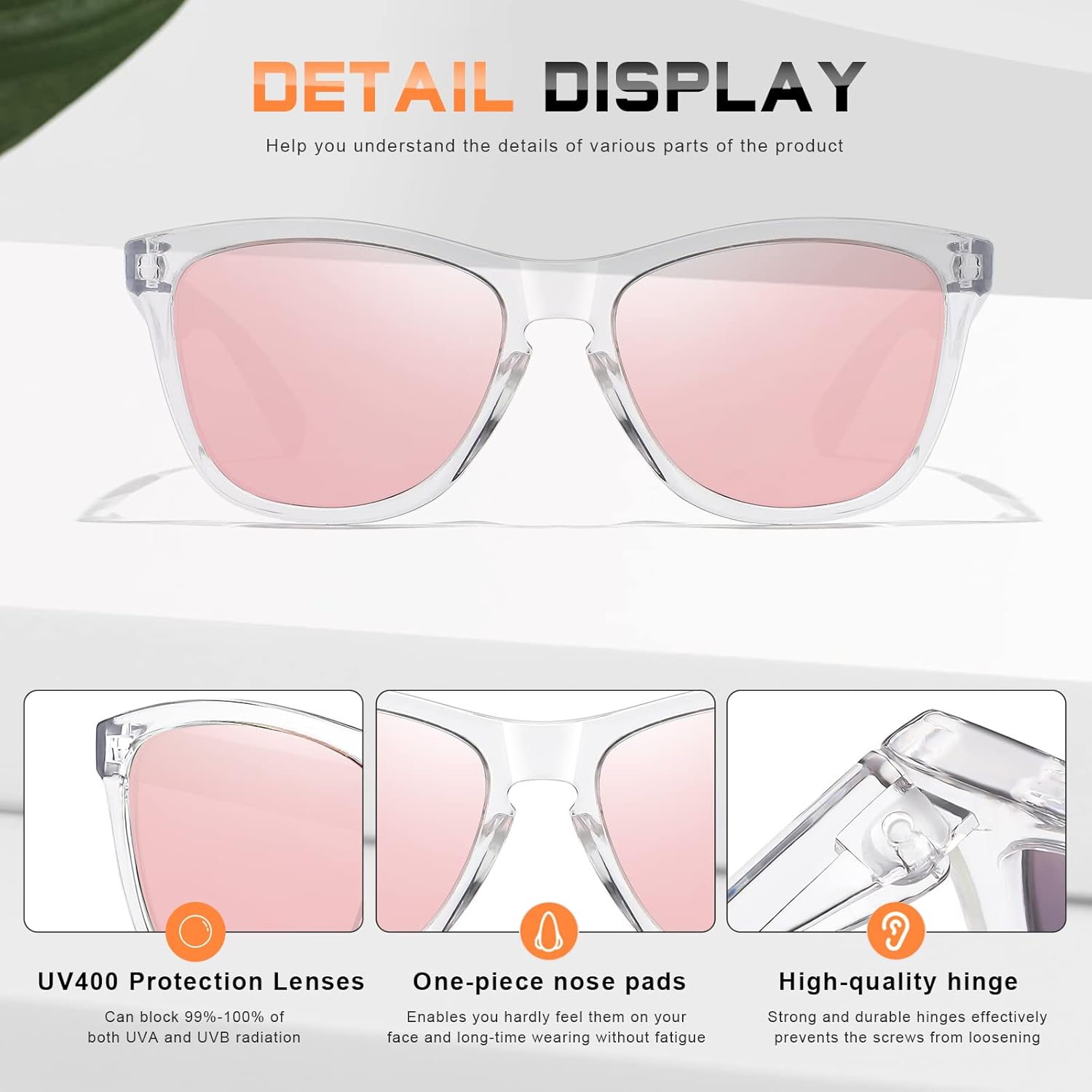 DANAMY Sunglasses Womens Polarized Sunglasses for Women Trendy Designe