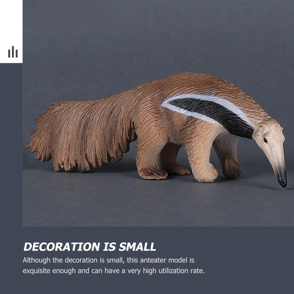 Kisangel Creative Anteater Figurine Realistic Animal Model for Home Decor for Miniature Gardens and Flower Pots Plastic Adornment