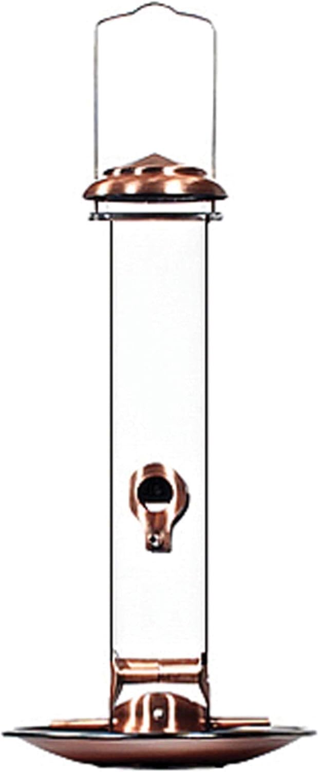 Woodlink NACOP Audubon Copper Tube Wild Bird Feeder with Tray, 16.5-In