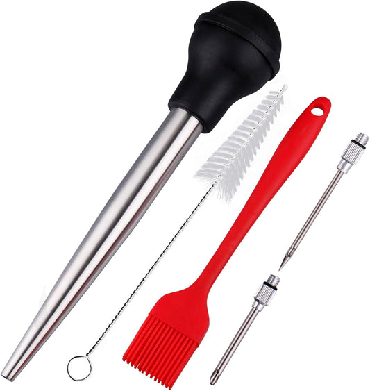 Turkey Baster, 18/8 Stainless Steel Turkey Baster Syringe for Cooking,