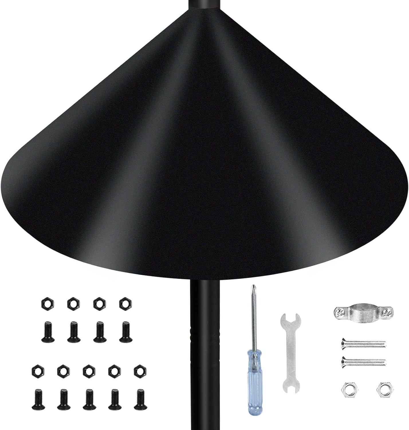 Wider Squirrel Baffle for Bird Feeder Pole, Raccoons Rodents Guard Sto