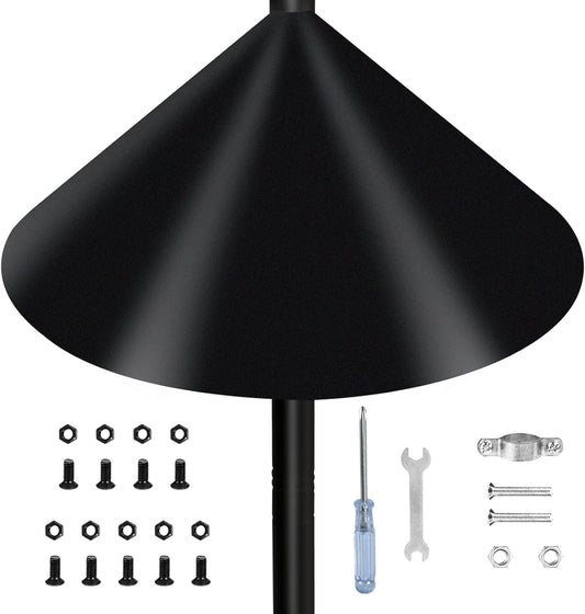 Wider Squirrel Baffle for Bird Feeder Pole, Raccoons Rodents Guard Stopper for Outside Shepherd Hooks, Easy Assembly Baffle for Bird Feeding Pole (19Inch 1 Pack Black)