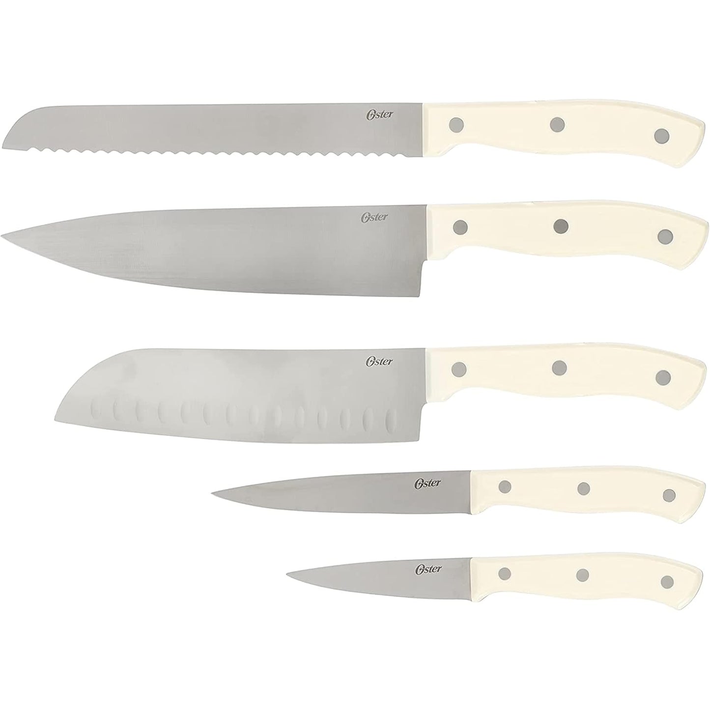 Oster Evansville 14 Piece Cutlery Kitchen Knife Block Set, Stainless S