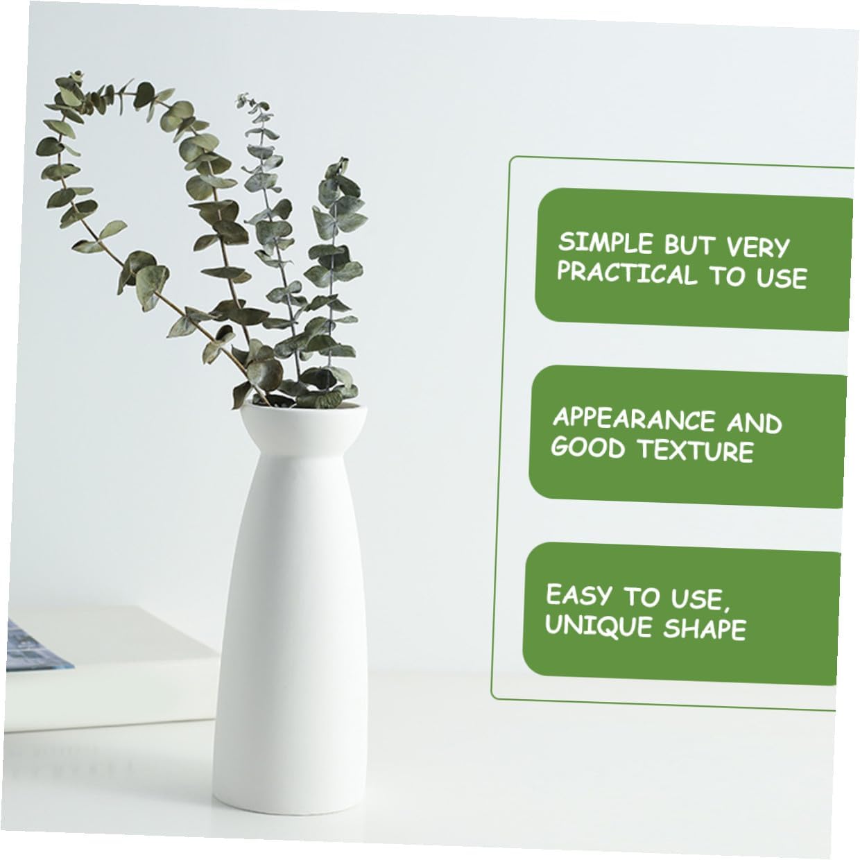 BESTOYARD Ceramic Flower Vase Mini White Planter Home Décor Floral Pot